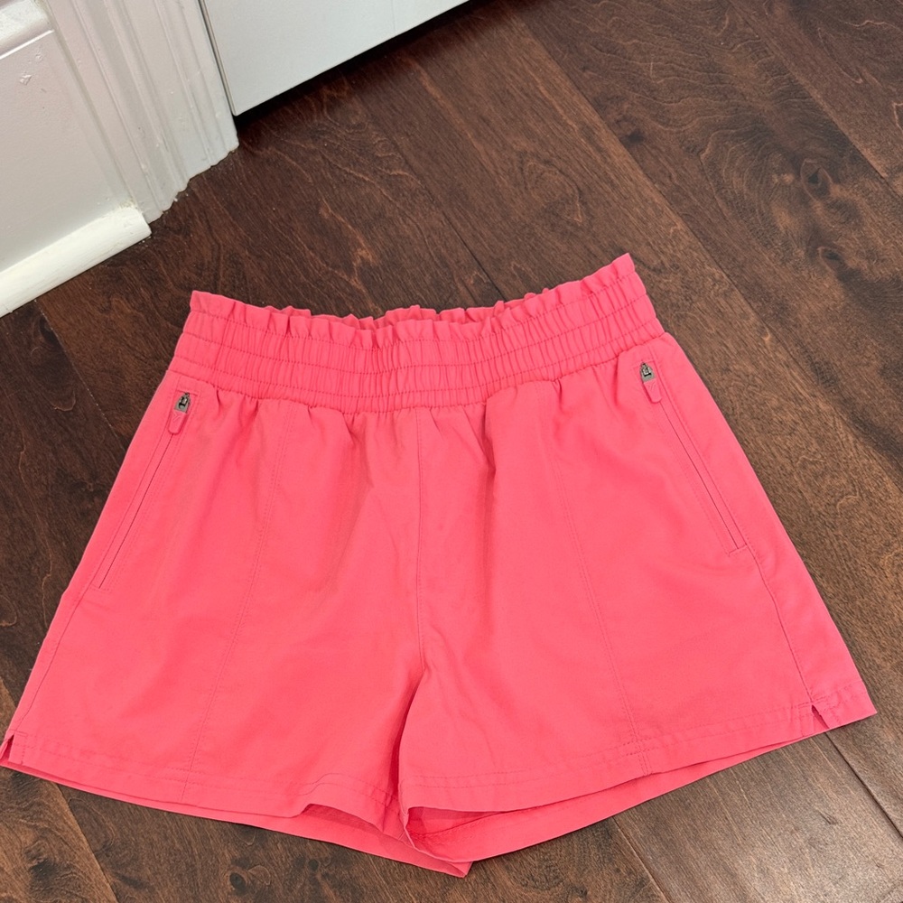 Old Navy Active Shorts Pink w/Zippered Pockets Running Soccer Large 10/12